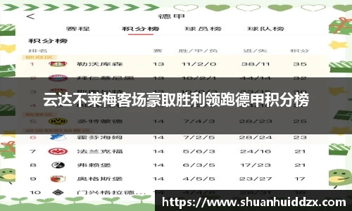 云达不莱梅客场豪取胜利领跑德甲积分榜